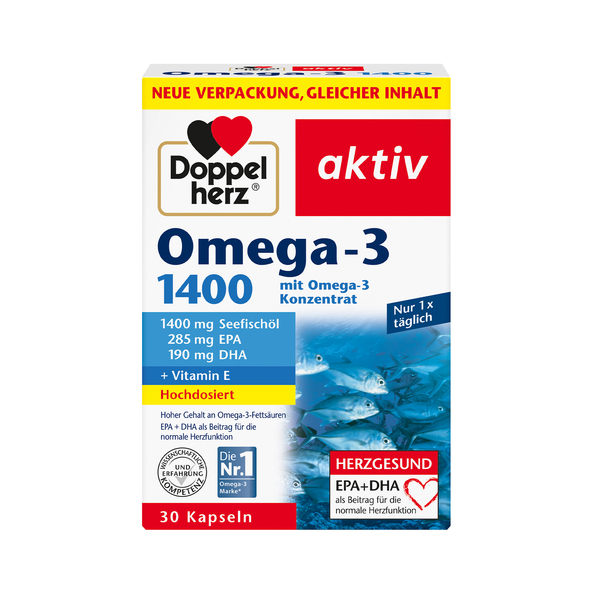 Doppelherz aktiv Omega-3 , 1400, 30 Kapseln | Medicalcorner24